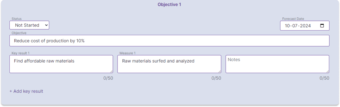 example of OKR